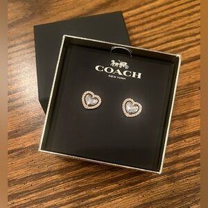 Coach Silver Heart-Shaped Earrings